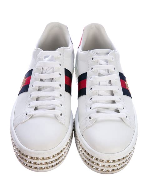 gucci pearl embellished shoes blue|gucci ace high top sneakers.